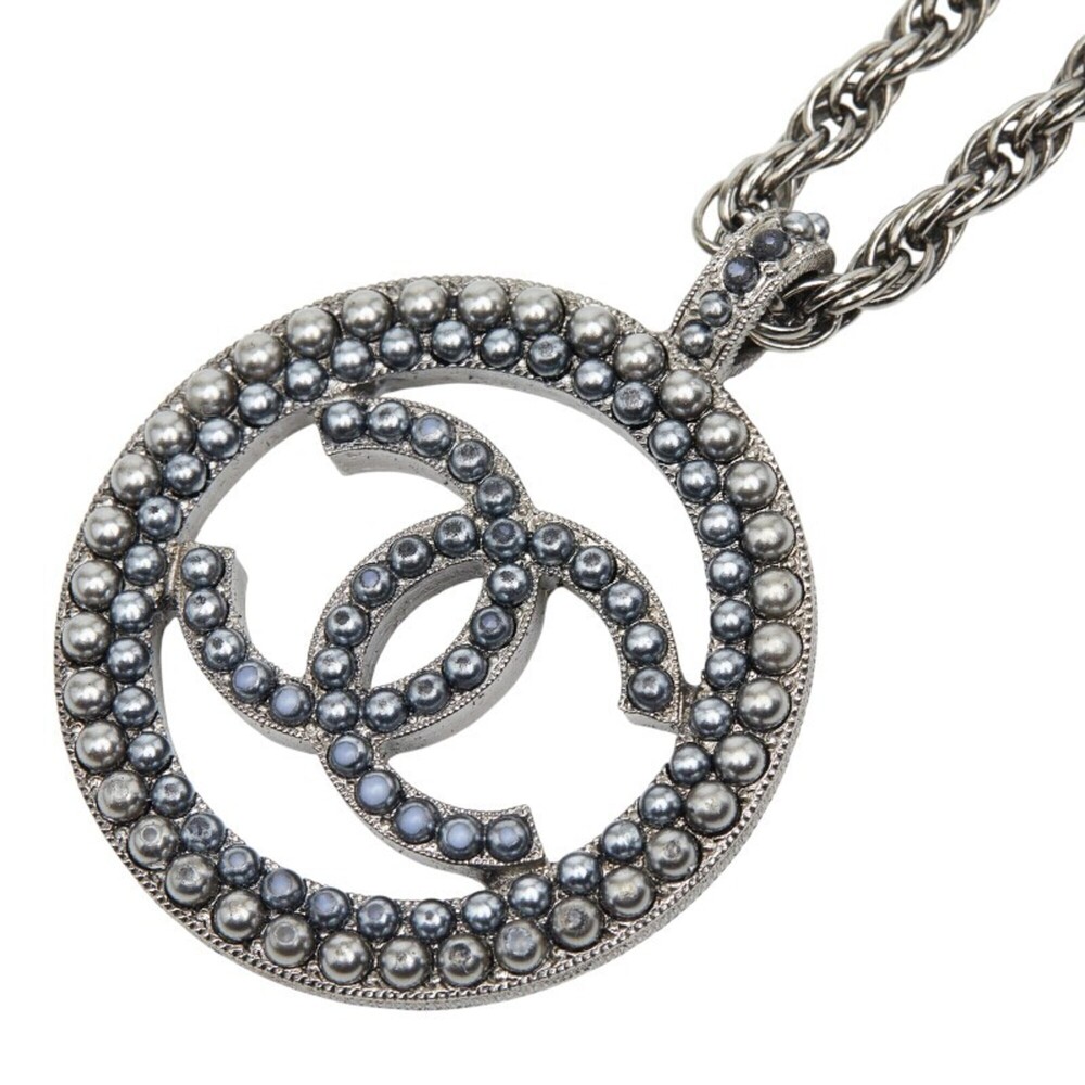 CHANEL Black Logo Necklace